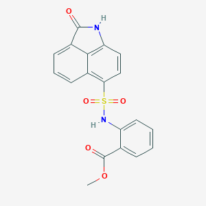 molecular formula C19H14N2O5S B402656 Methyl 2-{[(2-oxo-1,2-dihydrobenzo[cd]indol-6-yl)sulfonyl]amino}benzoate 