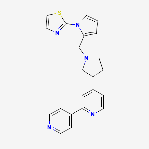 molecular formula C22H21N5S B4026560 4-(1-{[1-(1,3-thiazol-2-yl)-1H-pyrrol-2-yl]methyl}pyrrolidin-3-yl)-2,4'-bipyridine 