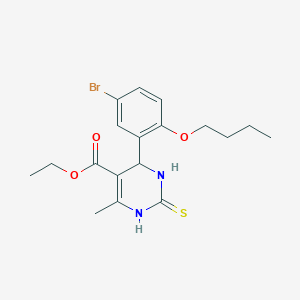 molecular formula C18H23BrN2O3S B4026569 Ethyl 6-(5-bromo-2-butoxyphenyl)-4-methyl-2-sulfanyl-1,6-dihydropyrimidine-5-carboxylate 