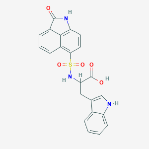 molecular formula C22H17N3O5S B402660 N-[(2-oxo-1,2-dihydrobenzo[cd]indol-6-yl)sulfonyl]tryptophan 