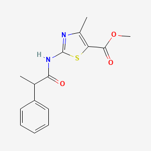 methyl 4-methyl-2-[(2-phenylpropanoyl)amino]-1,3-thiazole-5-carboxylate