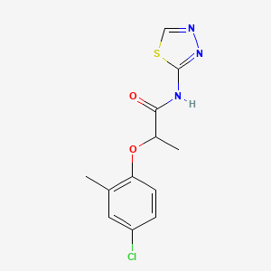 molecular formula C12H12ClN3O2S B4026636 2-(4-chloro-2-methylphenoxy)-N-(1,3,4-thiadiazol-2-yl)propanamide 