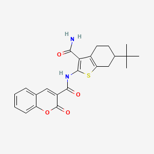 molecular formula C23H24N2O4S B4026643 N-(6-tert-butyl-3-carbamoyl-4,5,6,7-tetrahydro-1-benzothiophen-2-yl)-2-oxo-2H-chromene-3-carboxamide 