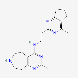 molecular formula C19H26N6 B4026655 2-methyl-N-[2-(4-methyl-6,7-dihydro-5H-cyclopenta[d]pyrimidin-2-yl)ethyl]-6,7,8,9-tetrahydro-5H-pyrimido[4,5-d]azepin-4-amine 