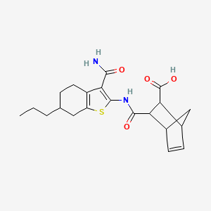 3-[(3-Carbamoyl-6-propyl-4,5,6,7-tetrahydro-1-benzothiophen-2-yl)carbamoyl]bicyclo[2.2.1]hept-5-ene-2-carboxylic acid