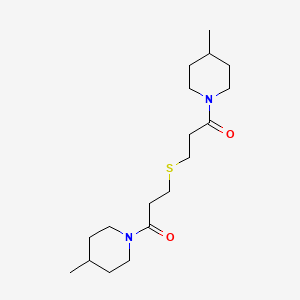 molecular formula C18H32N2O2S B4026680 1-(4-METHYLPIPERIDINO)-3-{[3-(4-METHYLPIPERIDINO)-3-OXOPROPYL]SULFANYL}-1-PROPANONE 