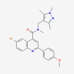 6-bromo-2-(4-methoxyphenyl)-N-methyl-N-[(1,3,5-trimethyl-1H-pyrazol-4-yl)methyl]-4-quinolinecarboxamide