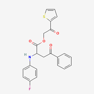 molecular formula C22H18FNO4S B4026690 2-oxo-2-(thiophen-2-yl)ethyl 2-[(4-fluorophenyl)amino]-4-oxo-4-phenylbutanoate 