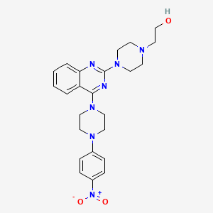 molecular formula C24H29N7O3 B4026725 2-(4-{4-[4-(4-Nitrophenyl)piperazin-1-yl]quinazolin-2-yl}piperazin-1-yl)ethanol 