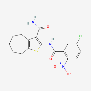 2-[(5-chloro-2-nitrobenzoyl)amino]-5,6,7,8-tetrahydro-4H-cyclohepta[b]thiophene-3-carboxamide