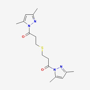 1-(3,5-DIMETHYL-1H-PYRAZOL-1-YL)-3-{[3-(3,5-DIMETHYL-1H-PYRAZOL-1-YL)-3-OXOPROPYL]SULFANYL}-1-PROPANONE