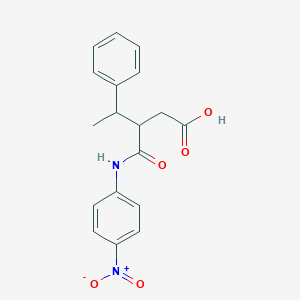 molecular formula C18H18N2O5 B402677 3-({4-Nitroanilino}carbonyl)-4-phenylpentanoic acid 