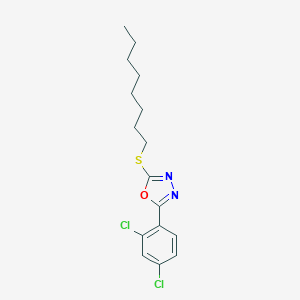 molecular formula C16H20Cl2N2OS B402679 2-(2,4-Dichlorophenyl)-5-(octylsulfanyl)-1,3,4-oxadiazole 