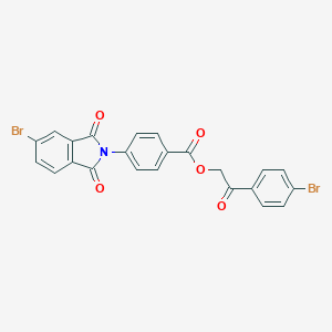 molecular formula C23H13Br2NO5 B402684 2-(4-bromophenyl)-2-oxoethyl 4-(5-bromo-1,3-dioxo-1,3-dihydro-2H-isoindol-2-yl)benzoate 