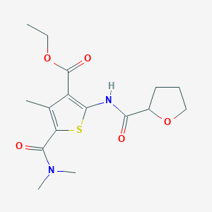 molecular formula C16H22N2O5S B4026893 Ethyl 5-(dimethylcarbamoyl)-4-methyl-2-[(tetrahydrofuran-2-ylcarbonyl)amino]thiophene-3-carboxylate 