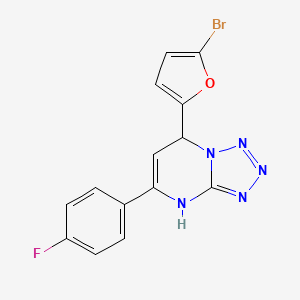 molecular formula C14H9BrFN5O B4026913 7-(5-Bromofuran-2-yl)-5-(4-fluorophenyl)-4,7-dihydrotetrazolo[1,5-a]pyrimidine 