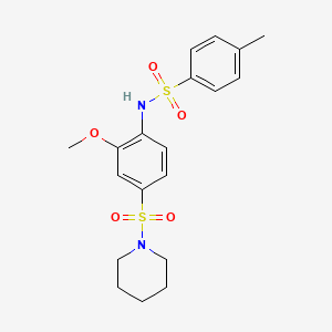 molecular formula C19H24N2O5S2 B4026947 N-[2-methoxy-4-(1-piperidinylsulfonyl)phenyl]-4-methylbenzenesulfonamide 