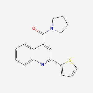 4-(PYRROLIDINE-1-CARBONYL)-2-(THIOPHEN-2-YL)QUINOLINE