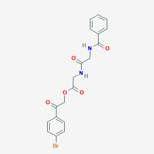 molecular formula C19H17BrN2O5 B402695 (2-Benzoylamino-acetylamino)-acetic acid 2-(4-bromo-phenyl)-2-oxo-ethyl ester 