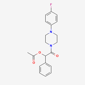 molecular formula C20H21FN2O3 B4026954 2-[4-(4-Fluorophenyl)piperazin-1-yl]-2-oxo-1-phenylethyl acetate 