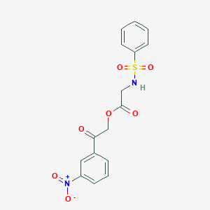 molecular formula C16H14N2O7S B402696 Benzenesulfonylamino-acetic acid 2-(3-nitro-phenyl)-2-oxo-ethyl ester 