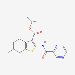 Propan-2-yl 6-methyl-2-[(pyrazin-2-ylcarbonyl)amino]-4,5,6,7-tetrahydro-1-benzothiophene-3-carboxylate