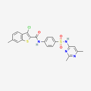 3-chloro-N-{4-[(2,6-dimethylpyrimidin-4-yl)sulfamoyl]phenyl}-6-methyl-1-benzothiophene-2-carboxamide