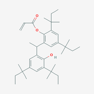 molecular formula C37H56O3 B040270 2-丙烯酸，2-[1-[3,5-双(1,1-二甲基丙基)-2-羟苯基]乙基]-4,6-双(1,1-二甲基丙基)苯基酯 CAS No. 123968-25-2