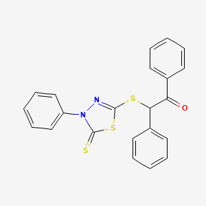 1,2-Diphenyl-2-[(4-phenyl-5-thioxo-4,5-dihydro-1,3,4-thiadiazol-2-yl)sulfanyl]ethanone