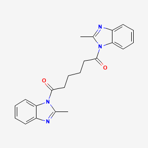 1,1'-(1,6-dioxo-1,6-hexanediyl)bis(2-methyl-1H-benzimidazole)