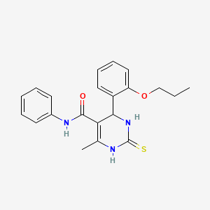 4-methyl-N-phenyl-6-(2-propoxyphenyl)-2-sulfanyl-1,6-dihydropyrimidine-5-carboxamide