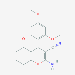 molecular formula C18H18N2O4 B402711 2-amino-4-(2,4-dimethoxyphenyl)-5-oxo-5,6,7,8-tetrahydro-4H-chromene-3-carbonitrile CAS No. 300838-88-4