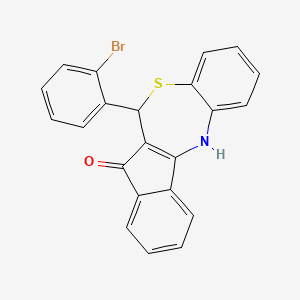 molecular formula C22H14BrNOS B4027120 6-(2-bromophenyl)-6,12-dihydro-5H-benzo[b]indeno[1,2-e][1,4]thiazepin-5-one 