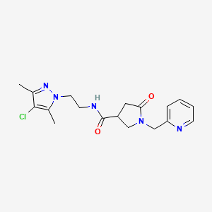 N-[2-(4-chloro-3,5-dimethyl-1H-pyrazol-1-yl)ethyl]-5-oxo-1-(pyridin-2-ylmethyl)pyrrolidine-3-carboxamide