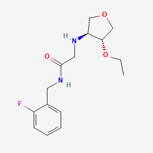 2-[[(3S,4R)-4-ethoxyoxolan-3-yl]amino]-N-[(2-fluorophenyl)methyl]acetamide