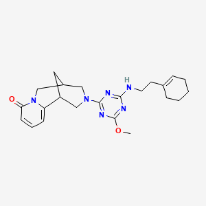 molecular formula C23H30N6O2 B4027162 3-(4-{[2-(1-CYCLOHEXEN-1-YL)ETHYL]AMINO}-6-METHOXY-1,3,5-TRIAZIN-2-YL)-1,2,3,4,5,6-HEXAHYDRO-8H-1,5-METHANOPYRIDO[1,2-A][1,5]DIAZOCIN-8-ONE 