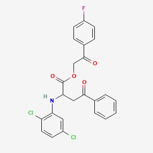 molecular formula C24H18Cl2FNO4 B4027175 2-(4-fluorophenyl)-2-oxoethyl 2-[(2,5-dichlorophenyl)amino]-4-oxo-4-phenylbutanoate 