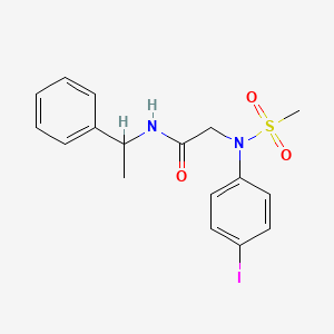 molecular formula C17H19IN2O3S B4027230 N~2~-(4-iodophenyl)-N~2~-(methylsulfonyl)-N~1~-(1-phenylethyl)glycinamide 