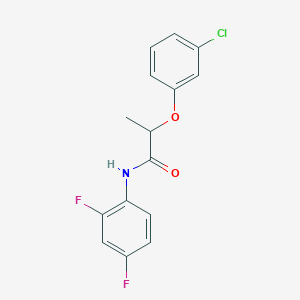 molecular formula C15H12ClF2NO2 B4027235 2-(3-chlorophenoxy)-N-(2,4-difluorophenyl)propanamide 