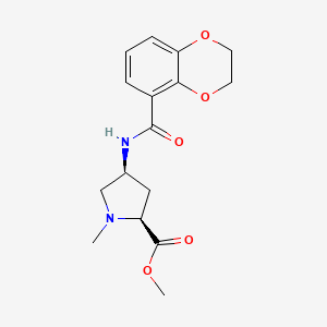 molecular formula C16H20N2O5 B4027352 methyl (2S,4S)-4-[(2,3-dihydro-1,4-benzodioxin-5-ylcarbonyl)amino]-1-methylpyrrolidine-2-carboxylate 