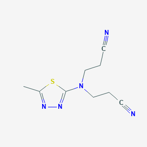 molecular formula C9H11N5S B402738 3-[(2-Cyanoethyl)(5-methyl-1,3,4-thiadiazol-2-yl)amino]propanenitrile 