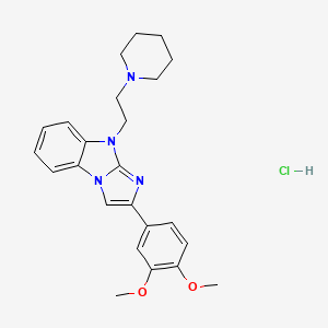 2-(3,4-Dimethoxyphenyl)-4-(2-piperidin-1-ylethyl)imidazo[1,2-a]benzimidazole;hydrochloride