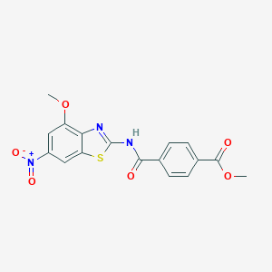 molecular formula C17H13N3O6S B402742 N-(4-Methoxy-6-nitro-benzothiazol-2-yl)-terephthalamic acid methyl ester 