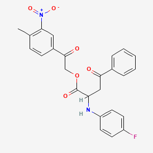 2-(4-methyl-3-nitrophenyl)-2-oxoethyl 2-[(4-fluorophenyl)amino]-4-oxo-4-phenylbutanoate