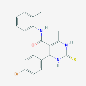 molecular formula C19H18BrN3OS B402743 4-(4-bromophenyl)-6-methyl-2-thioxo-N-(o-tolyl)-1,2,3,4-tetrahydropyrimidine-5-carboxamide CAS No. 326919-78-2