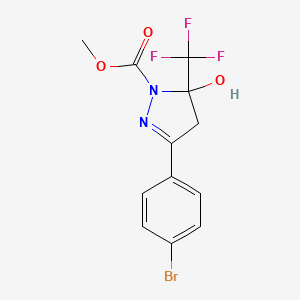 methyl 3-(4-bromophenyl)-5-hydroxy-5-(trifluoromethyl)-4,5-dihydro-1H-pyrazole-1-carboxylate