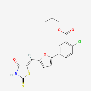 isobutyl 2-chloro-5-{5-[(4-oxo-2-thioxo-1,3-thiazolidin-5-ylidene)methyl]-2-furyl}benzoate