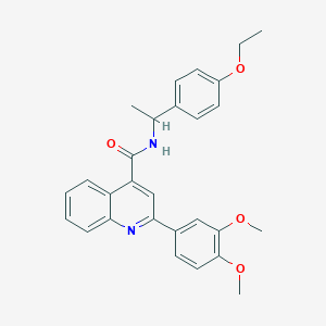 molecular formula C28H28N2O4 B4027486 2-(3,4-dimethoxyphenyl)-N-[1-(4-ethoxyphenyl)ethyl]quinoline-4-carboxamide 