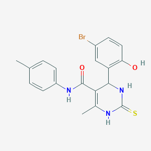 molecular formula C19H18BrN3O2S B402750 4-(5-bromo-2-hydroxyphenyl)-6-methyl-N-(4-methylphenyl)-2-thioxo-1,2,3,4-tetrahydro-5-pyrimidinecarboxamide 