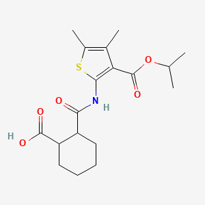 2-({4,5-Dimethyl-3-[(propan-2-yloxy)carbonyl]thiophen-2-yl}carbamoyl)cyclohexanecarboxylic acid